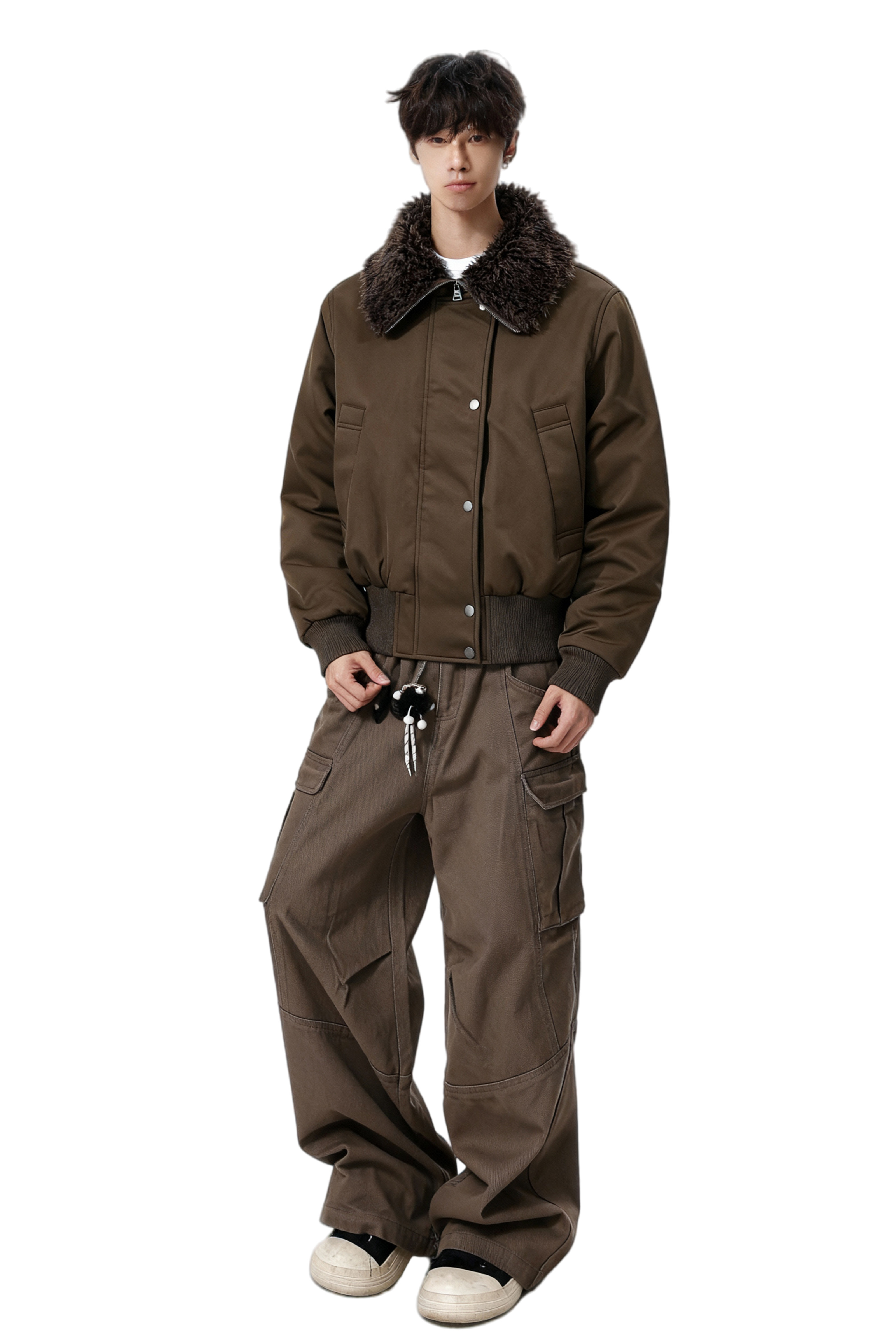 25冬美式座山雕加厚毛领廓形夹克棉服潮牌设计感705-M3703-特P90,男装夹克,星座705