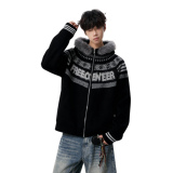 25冬连帽菲尔岛慵懒毛衣毛领连帽针织复古开衫外套705-Y811-特P75，男装针织衫/毛衣，星座705