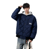 25冬高智风可拆卸毛领菱形格棉衣男休闲棉服外套705-M3702-特P88，男装棉衣，星座705