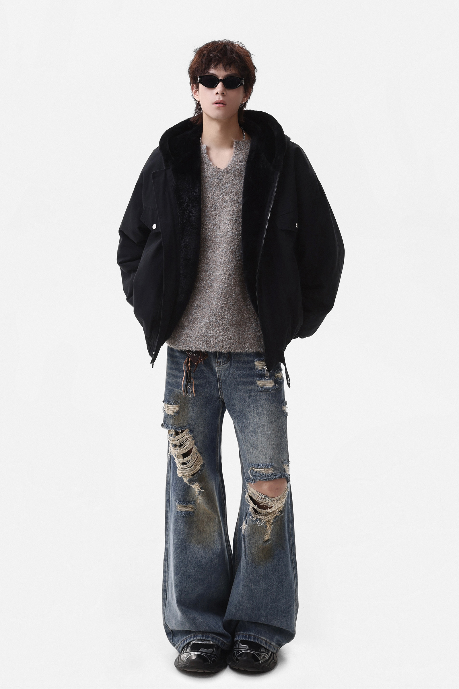 25冬新潮美式连帽座山雕内里全毛加厚保暖外套705-M75-P118限218,男装棉衣,星座705