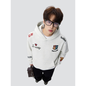 26春美式高街徽章刺绣外套连帽卫衣情侣男宽松705-WY1661-TP48，女装短外套，星座705