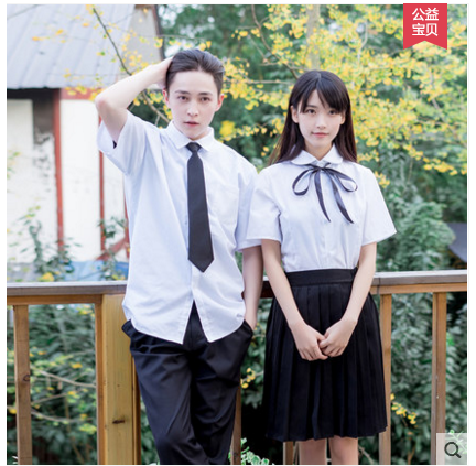男女学生高中校服班服学院风JK制服水手夏长袖白衬衫百褶短裙套装