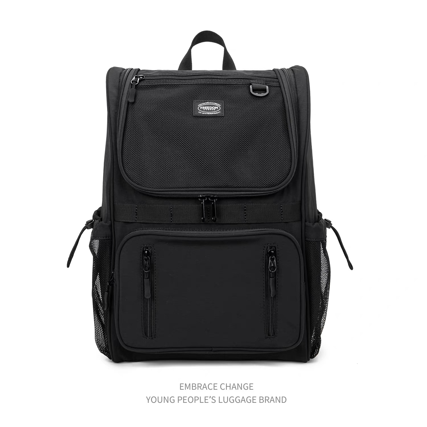 自由大道多功能双肩包男女大容量旅行背包商务电脑包休闲通勤包