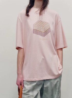 安松室ASONGS｜草编篮印花T恤｜睡衣家居服度假情侣套装