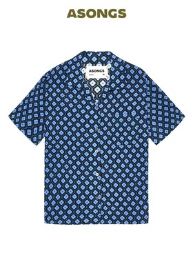 安松室ASONGS｜蓝宝石印花套装｜男女同款度假情侣家居服睡衣