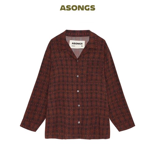 安松室ASONGS｜玛瑙红色印花套装｜本命年男女同款家居服睡衣