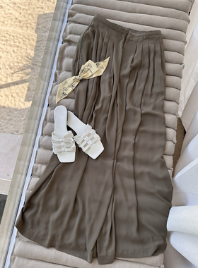 章海燕垂感大气气质阔腿裤裙裤