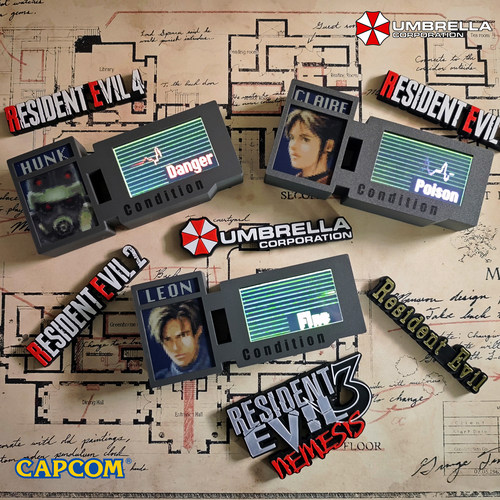 98原版生化危机2状态栏模型摆件