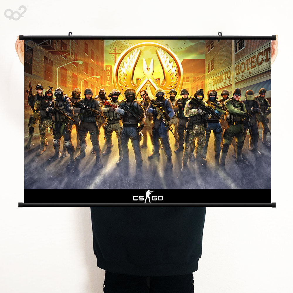 csgo游戏海报防水布质卷轴画挂画