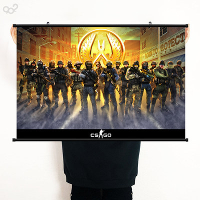 csgo游戏海报防水布质卷轴画挂画