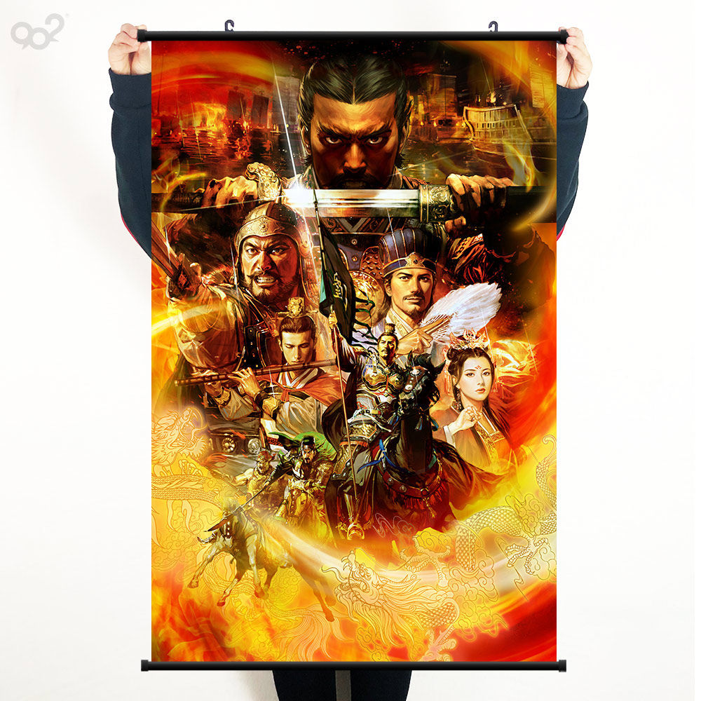 真三国无双游戏周边海报挂画 赵云吕布三国割草布质防水卷轴画报