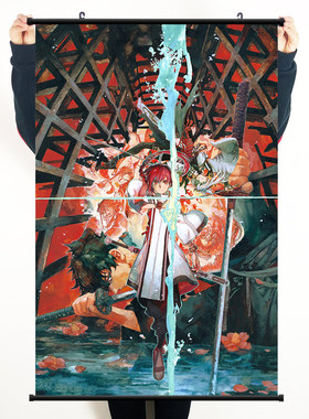 Fate SAMURAI REMNANT游戏挂画海报装饰画 fate周边卷轴画墙画