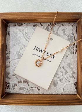 复古月牙天然贝壳银项链夏天百搭