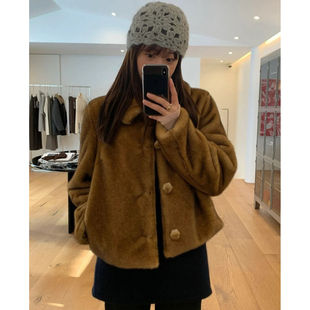 大衣女 dition环保皮草短款 秒发 高级感韩国设计师25冬atelier