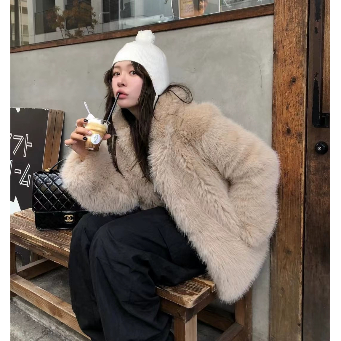 秒发！千金感25冬新款韩国设计师more th*n yesterday毛茸茸外套