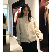 秒发 女 written卷边口袋毛衣针织开衫 韩国设计师2026春not ing