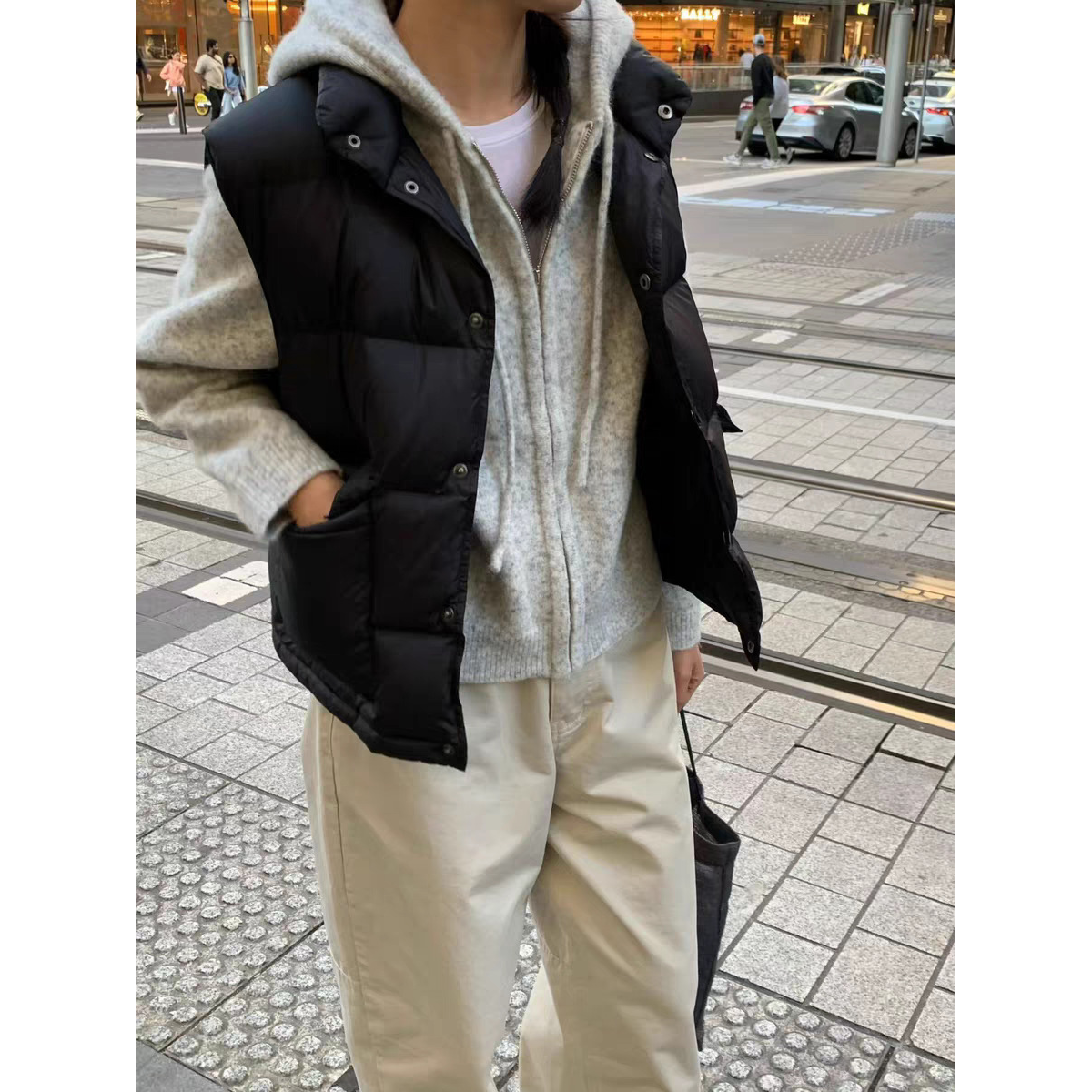 秒发！90鸭绒马甲25冬季新款韩国防风立领纯色单排扣羽绒服背心女