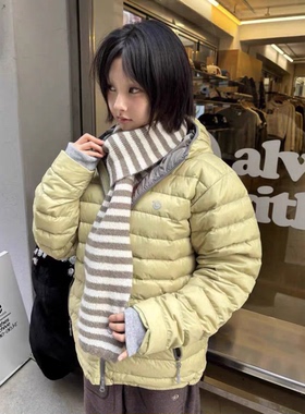 秒发！90鸭绒排骨羽绒服25冬韩国防风保暖简约纯色连帽拉链外套女