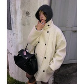 秒发 立领双排扣羊毛大衣2026韩国Lond flat氛围感中长呢外套