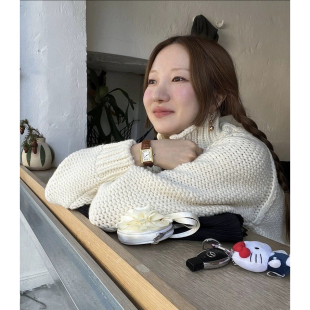 秒发 毛衣女 闭眼入2026韩国东大门宽松慵懒翻领拉链羊毛针织开衫