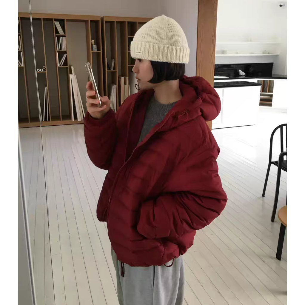 现货！户外风连帽90鸭绒羽绒服韩国se*f ser*ice25冬季短款外套女