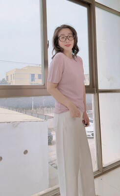 6182春夏100%桑蚕丝圆领针织衫桑蚕丝短袖T恤 长丝薄款真丝提花