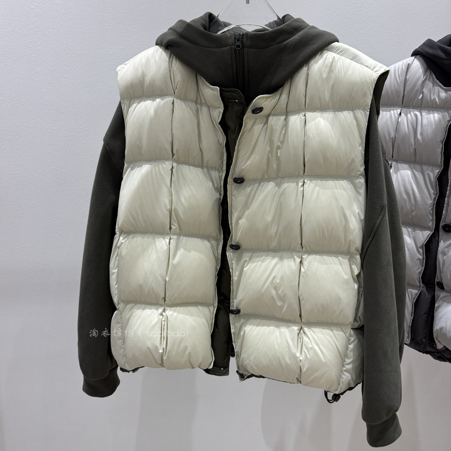 韩版两件套短款连帽羽绒服女套装