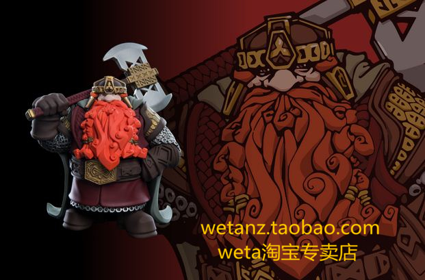 weta指环王q版矮人手办人偶