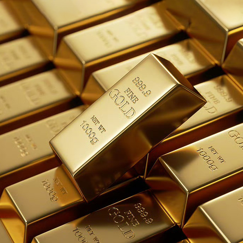 转运发财金砖黄金近视眼镜盒男女个性土豪金色便携老花镜墨镜盒