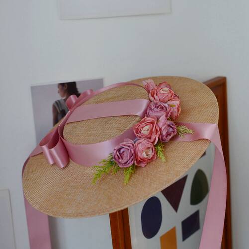 写真造型麻纱礼帽浅顶手工lolita