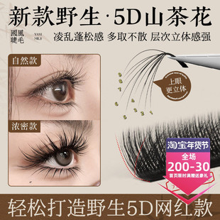 5D多层次蓬松山茶花加密睫毛 美睫店嫁接野生凌乱漫画款专用 LCLB