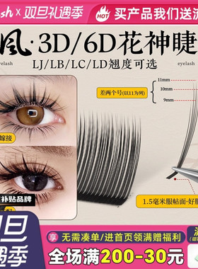 LC国风3D6D花神山茶花睫毛 嫁接漫画狐系款美睫店专用柔软不散根