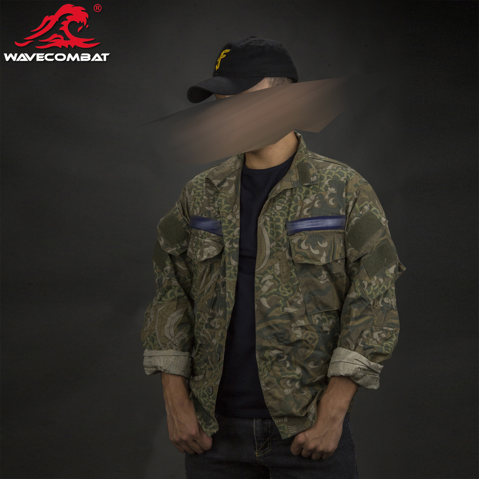 浪潮君物龙纹迷彩基地服作训服
