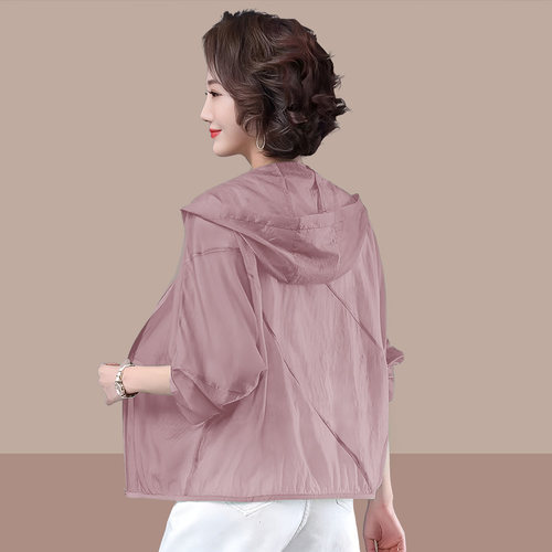 大码透气防晒服夏季外套妈妈装
