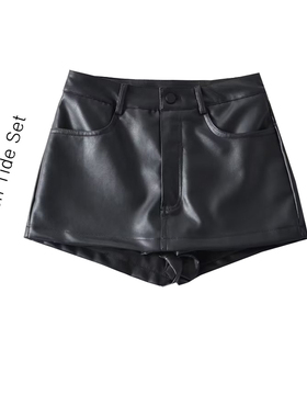 辣妹性感包臀皮裙裤黑色休闲短裤女2025新款低腰显瘦pu皮辣妹热裤
