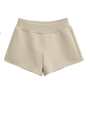 MianCun遛弯辣妹复合靴裤慵懒百搭低腰肌理感空气棉休闲短裤女