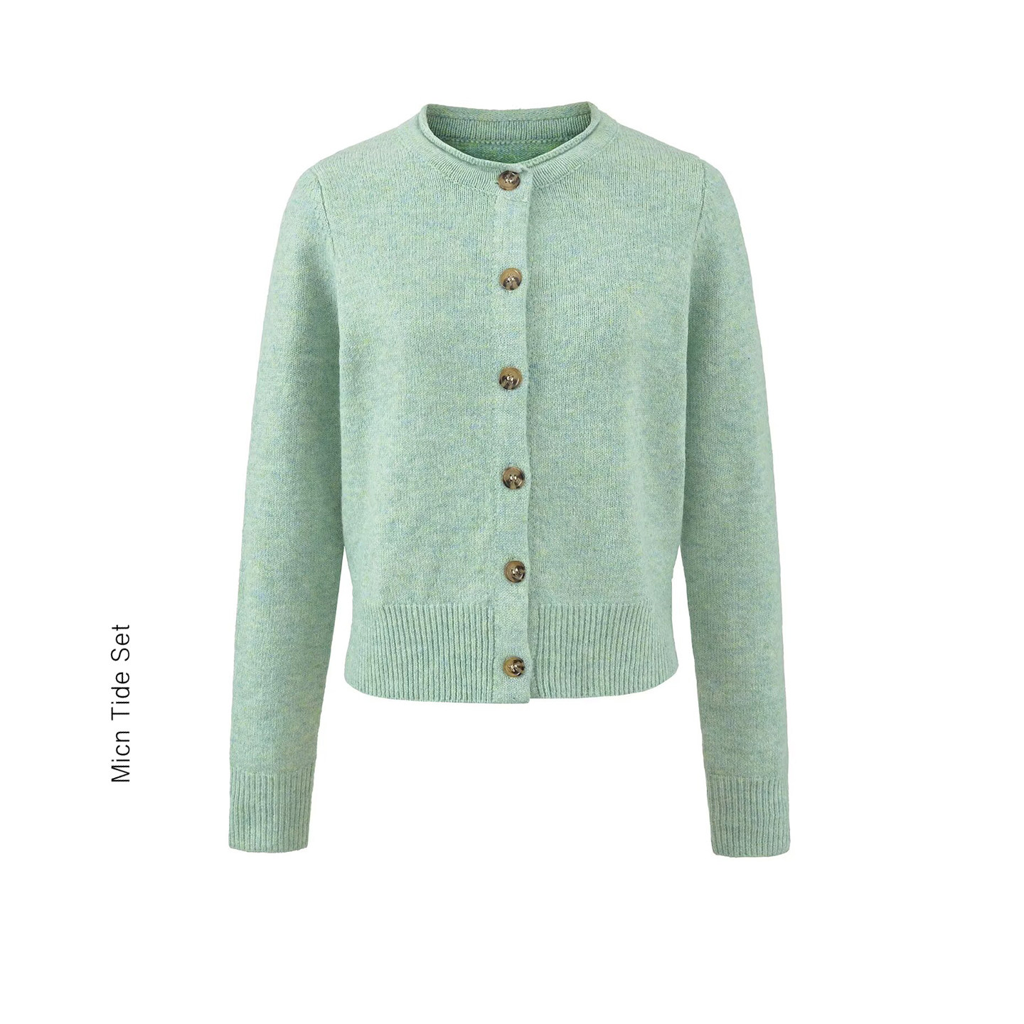 MICN绿色毛衣开衫外套女秋冬新款复古软糯慵懒卷边短款针织衫上衣,女装/女士精品,毛针织衫,淘宝优惠券,粉丝福利购,淘宝优惠卷