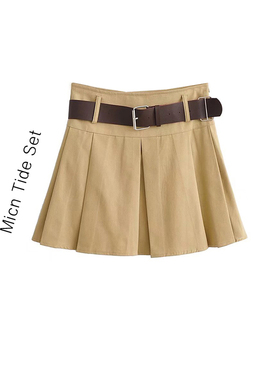 美式性感炸街百褶裙女高腰欧美辣妹风超短a字裙学院风半身裙子潮