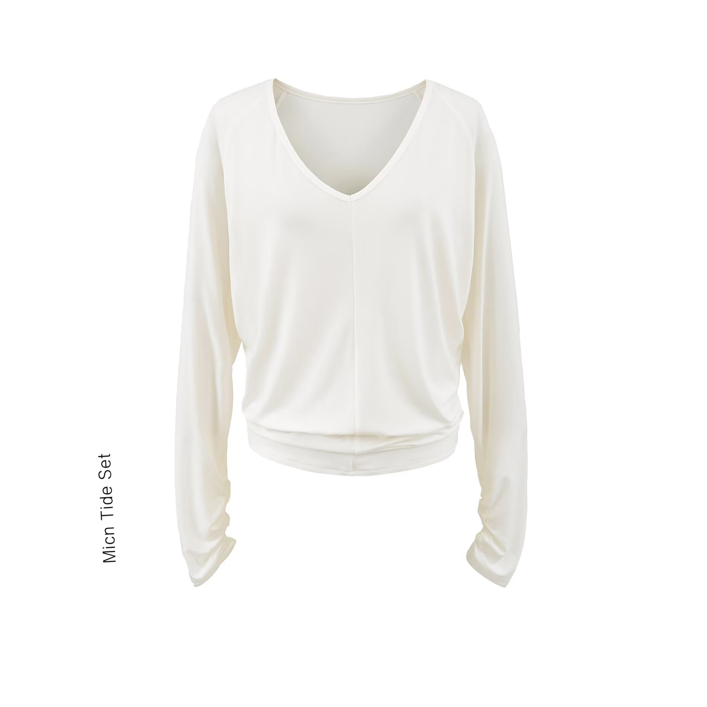 慵懒风宽松白色薄款长袖T恤