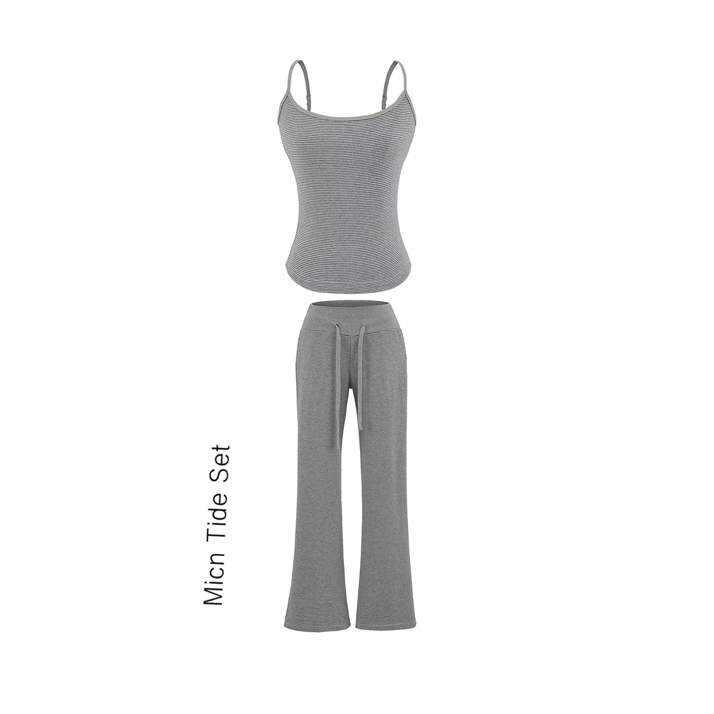 条纹舒适满分条纹吊带时尚套装