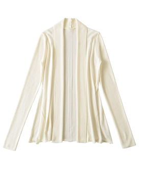 松弛外搭简约白色长袖针织开衫女早秋新款洋气高端气质休闲外套