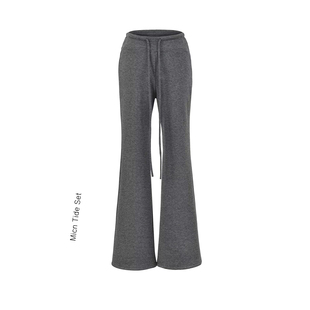 MICN微喇叭阔腿裤 长裤 女秋冬新款 子加绒加厚拖地裤 高腰休闲裤