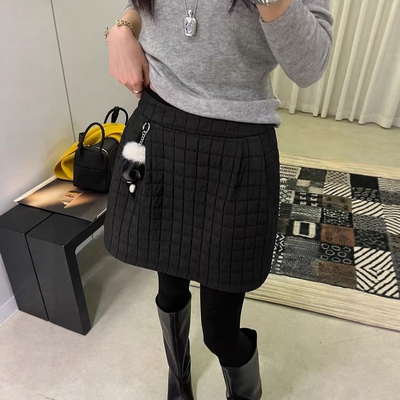 夹棉防走光高腰显瘦短裙子