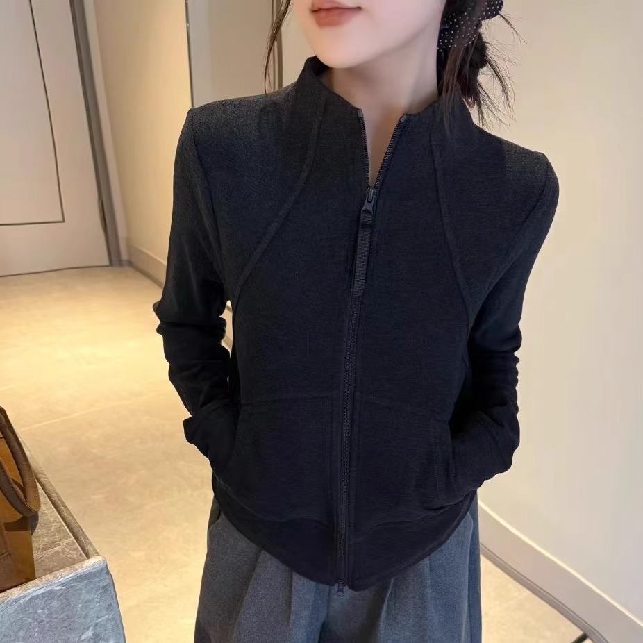 立领拉链卫衣女长袖运动休闲开衫