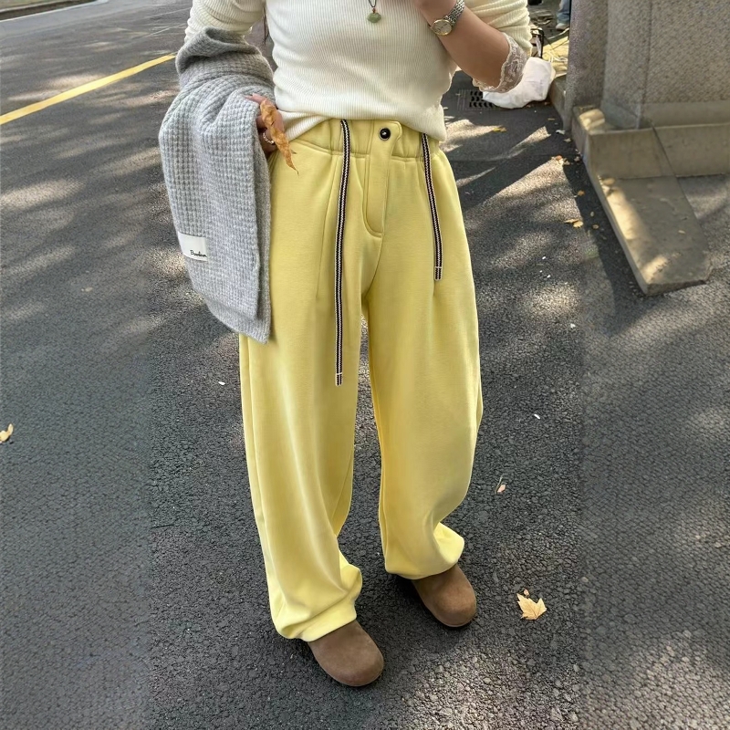 高腰加绒香蕉裤女加厚宽松长裤女