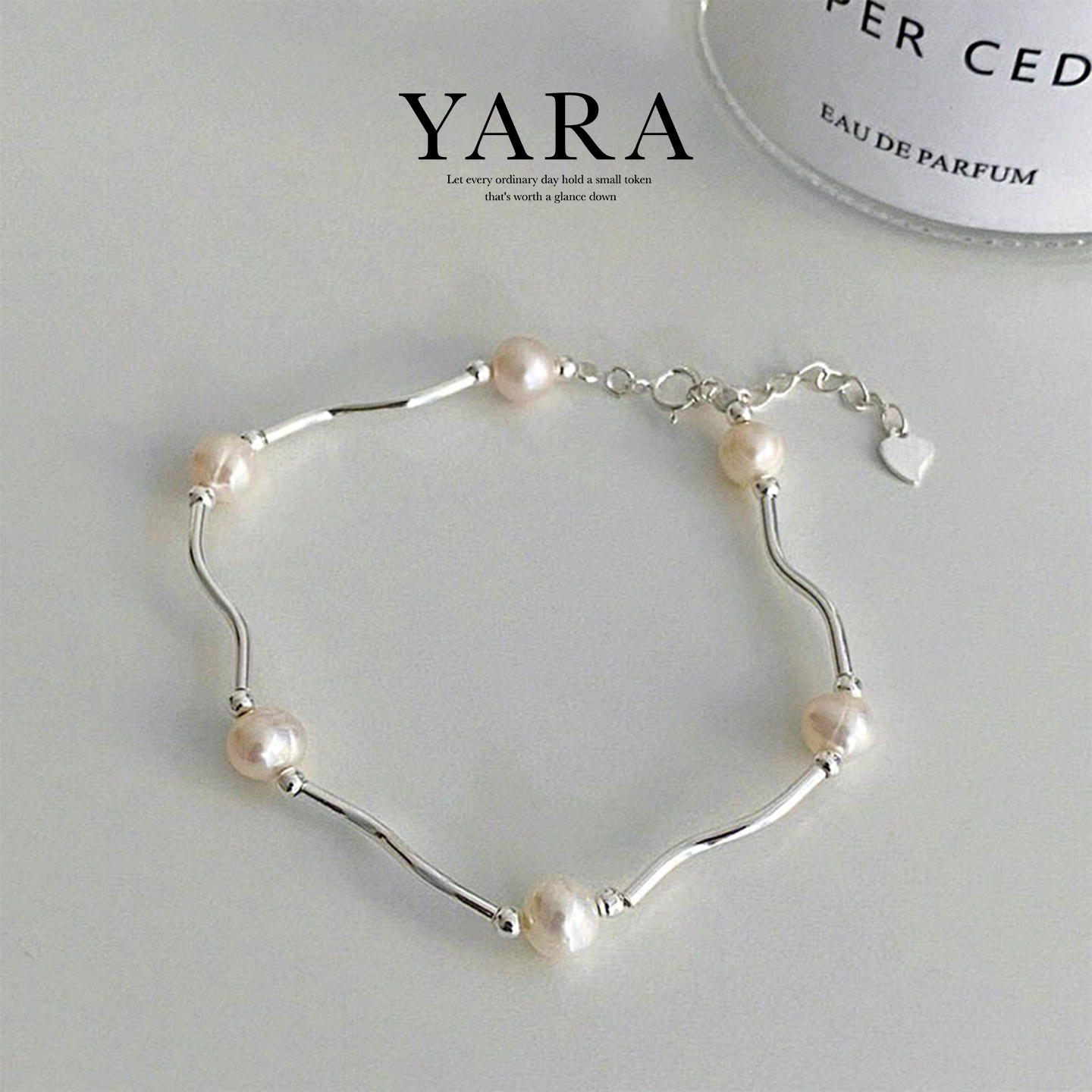 YARA天然淡水珍珠925银波浪手链