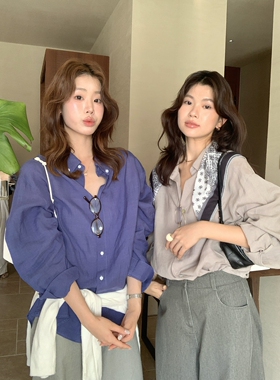 THE LEMON 十三行春装气质女装天丝苎麻衬衫高级感长袖防晒衬衣