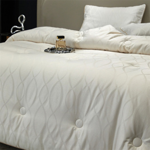 春秋冬纯棉贡缎提花80大豆纤维被子全棉抗菌被芯春秋被冬被保暖