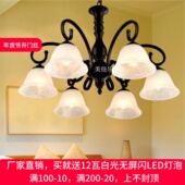 欧式 吊灯3头5头6头8头客厅餐厅卧室书房田园美式 半吊顶灯D2014