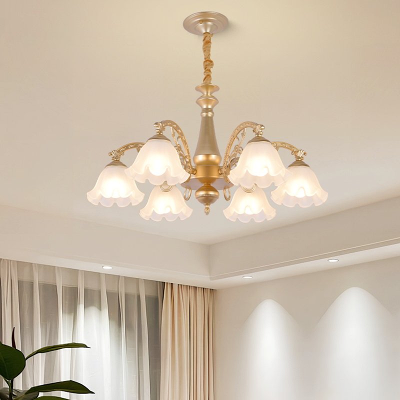 中山欧式客厅吊灯青铜金色大气简欧卧室灯美式乡村餐厅灯书房灯具